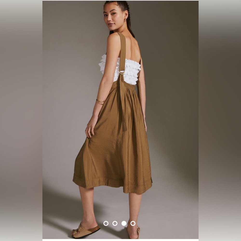 Pilcro A-line Utility Pinafore Midi Skirt
